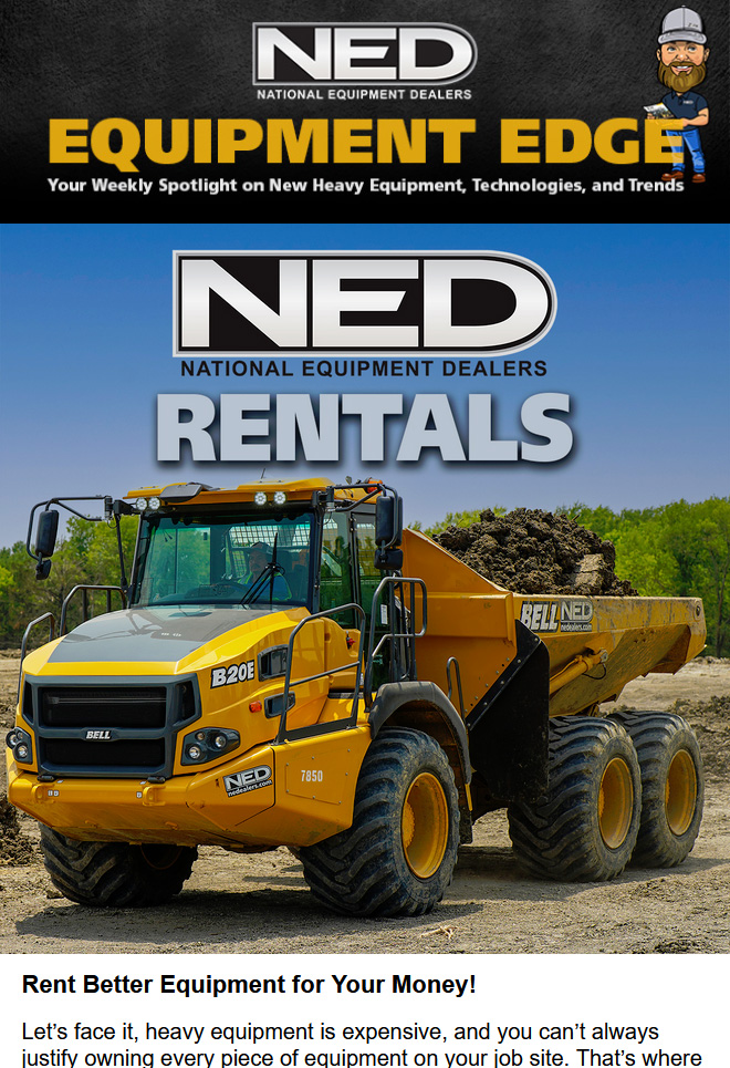 NED Equipment Edge Newsletter - Rentals - July 20, 2023
