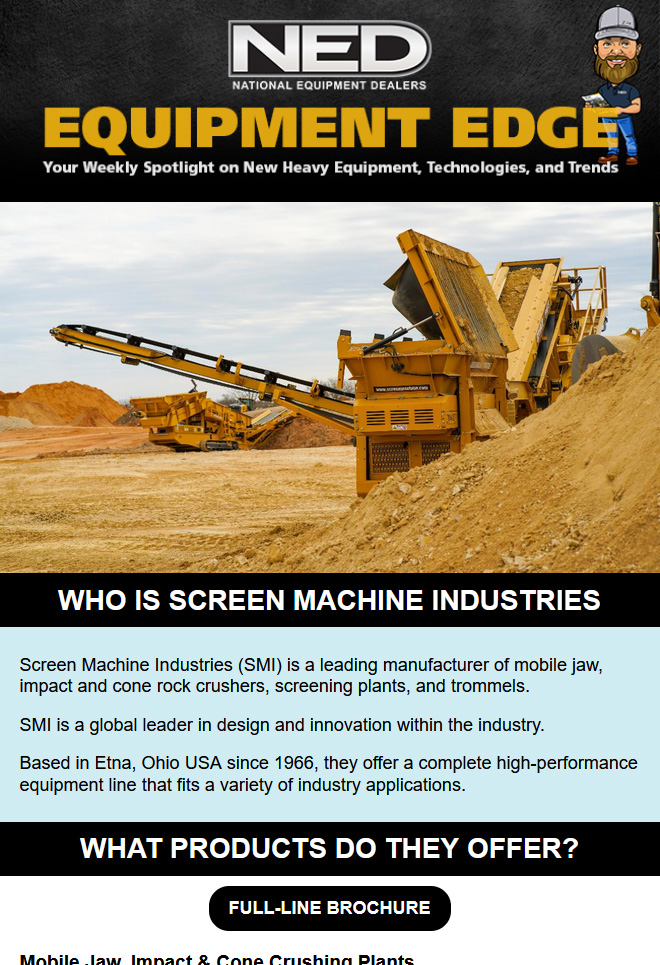NED Equipment Edge Newsletter Screen Machine
