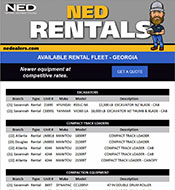 NED Georgia Available Heavy Equipment Rentals